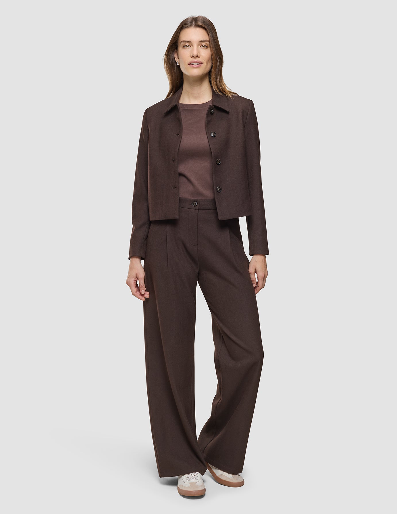 Women's Serene Short Jacket Chocolate Herringbone